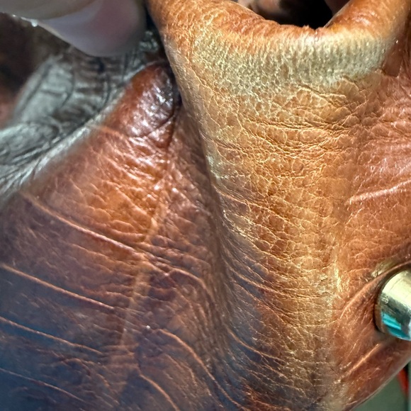 Vintage Y2K Furla Brown Croc-Embossed Genuine Leather Tote Bag - Picture 11 of 14